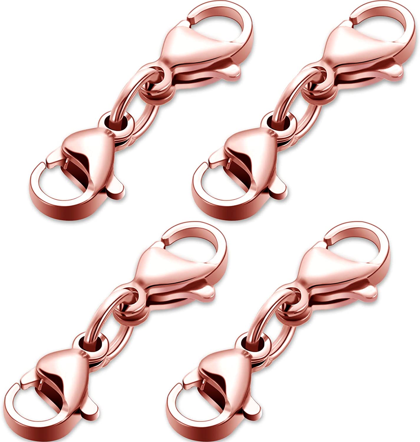 Double Lobster Clasp Extender Double Claw Connector Bracelet Extension  Clasp Small Bracelet Extender Necklace Shortener Clasp for DIY Jewelry  Making Women Girls 25 mm/ 0.98 Inch (Rose Gold) 